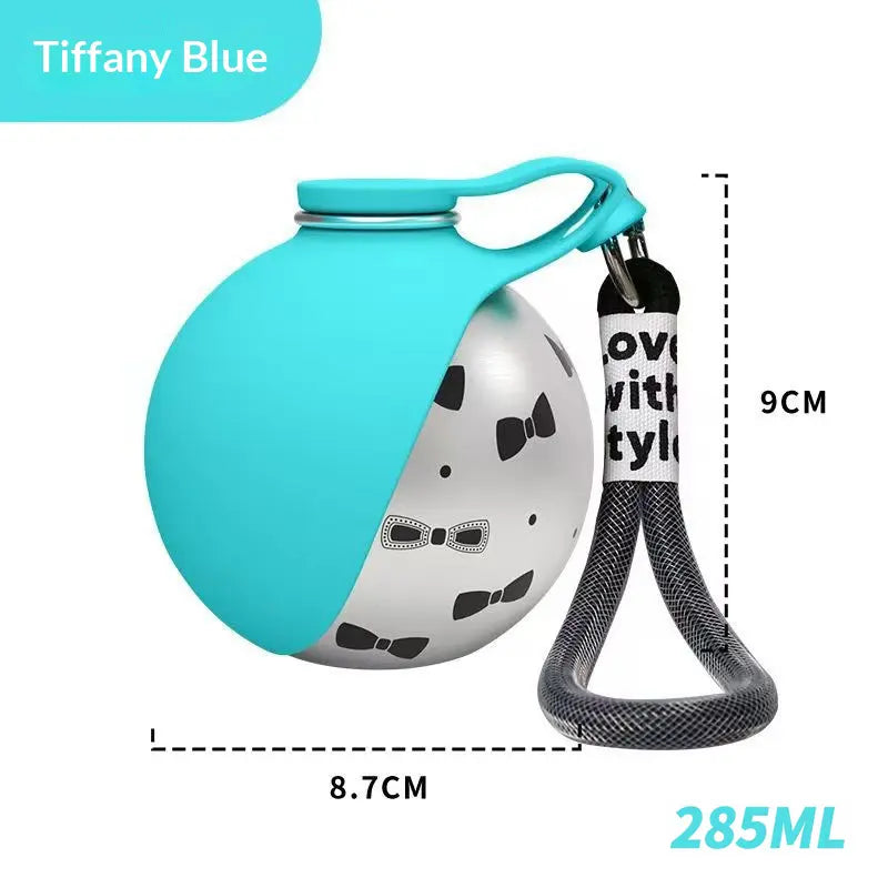 Portable 2-In-1 Dog Water Bottle with Stainless Steel Dispenser and Silicone Bowl - 10oz Leak-Proof Design for Travel, Hiking, and Walking