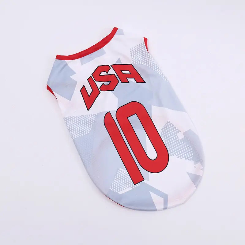 Pet Soccer Jersey Vest for Dogs and Cats - Lightweight, Breathable Summer Apparel for Small to Medium Pets