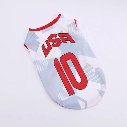 Pet Soccer Jersey Vest for Dogs and Cats - Lightweight, Breathable Summer Apparel for Small to Medium Pets