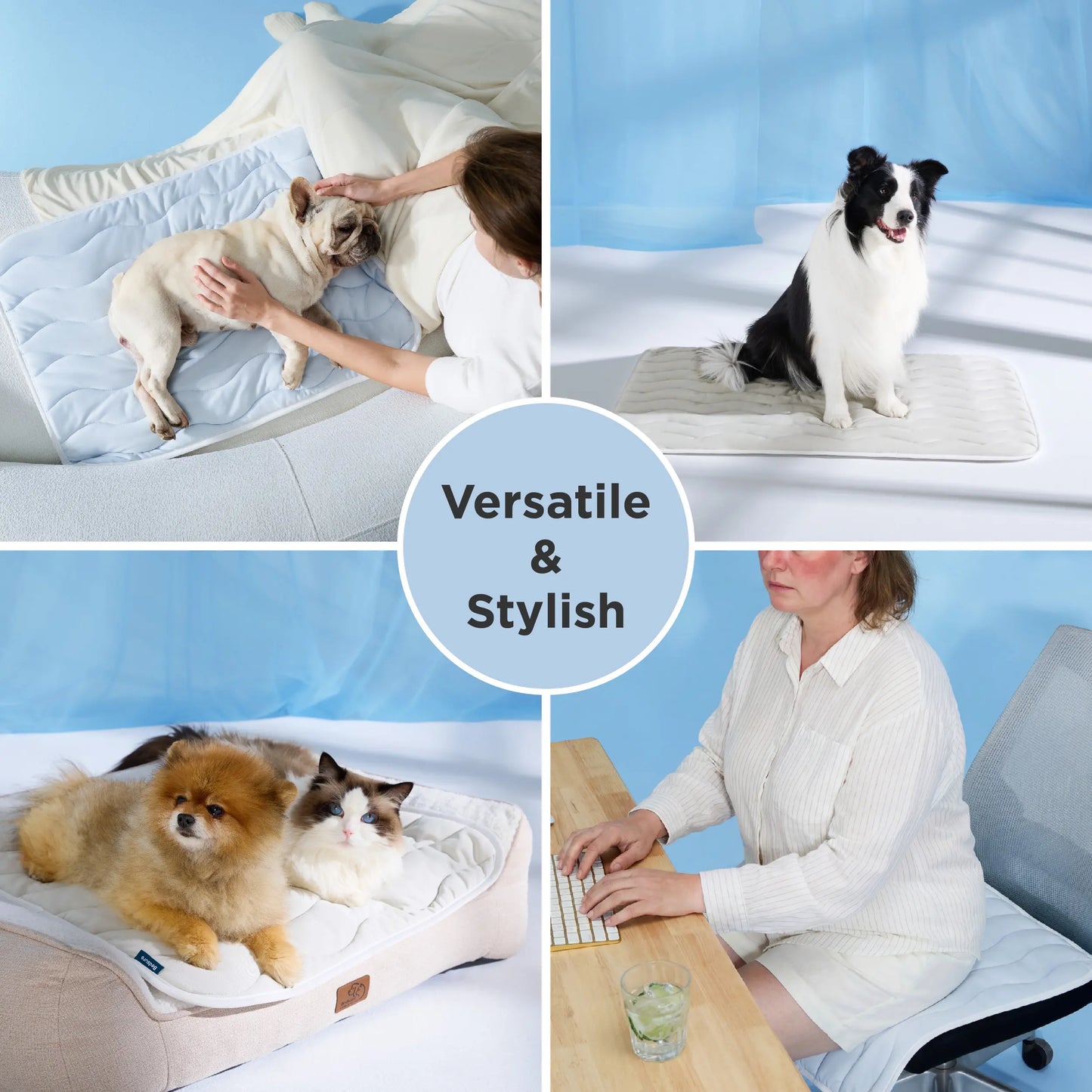 Bedsure Premium Cooling Mat for Dogs – Q-MAX>0.4 Washable Non-Slip Summer Crate Bed for Large Breeds, No Gel or Electricity Required