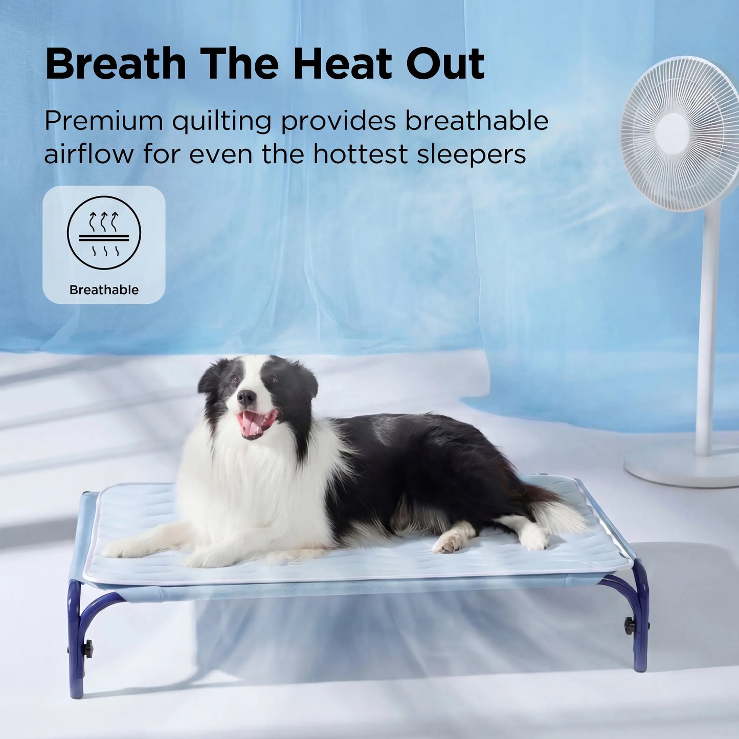 Bedsure Premium Cooling Mat for Dogs – Q-MAX>0.4 Washable Non-Slip Summer Crate Bed for Large Breeds, No Gel or Electricity Required