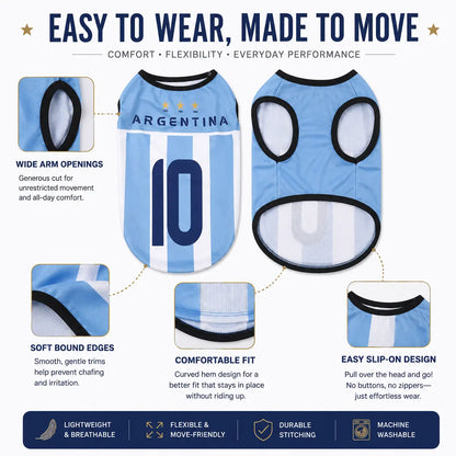 Pet Soccer Jersey Vest for Dogs and Cats - Lightweight, Breathable Summer Apparel for Small to Medium Pets