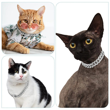 Rhinestone Dog Chain Necklace with Secure Buckle - Stylish Pet Accessory for Small, Medium, and Large Dogs