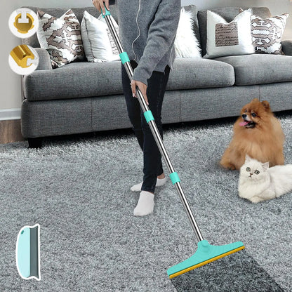 Adjustable Cat Hair Remover and Cleaning Brush with Hanging Ring - Effective Pet Hair Removal Tool for Carpets and Floors, Ideal Valentine's Day Gift