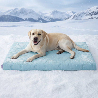 Bedsure Premium Cooling Mat for Dogs – Q-MAX>0.4 Washable Non-Slip Summer Crate Bed for Large Breeds, No Gel or Electricity Required