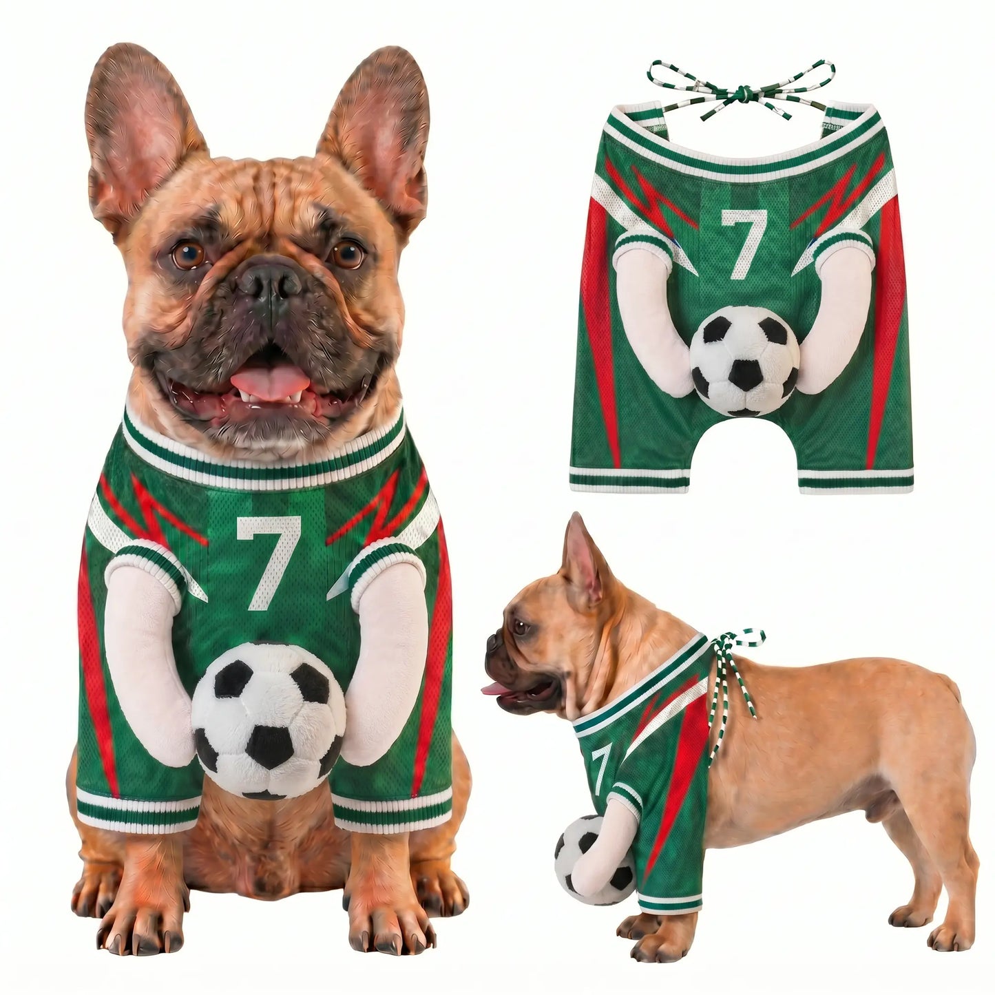 Breathable Summer Outfit for Small to Medium Pets - Stylish Dog Costume with Stuffed Ball and Faux Hands