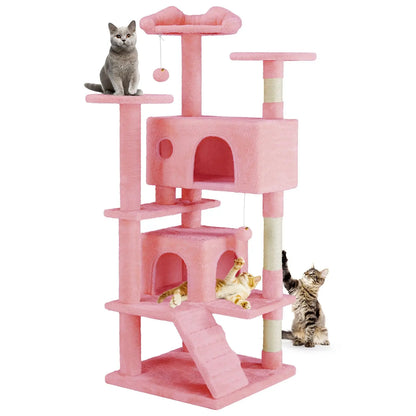Pettrove Multi-Level Cat Tree Tower for Indoor Cats with Stable Design, Sisal Scratching Post, Spacious Condo, Climbing Ladder, and Plush Toy
