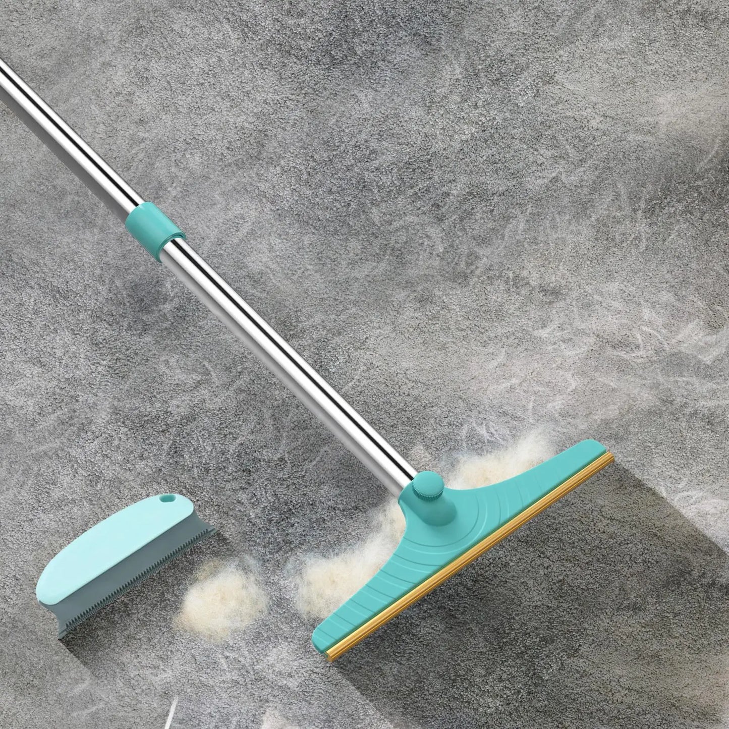 Adjustable Cat Hair Remover and Cleaning Brush with Hanging Ring - Effective Pet Hair Removal Tool for Carpets and Floors, Ideal Valentine's Day Gift