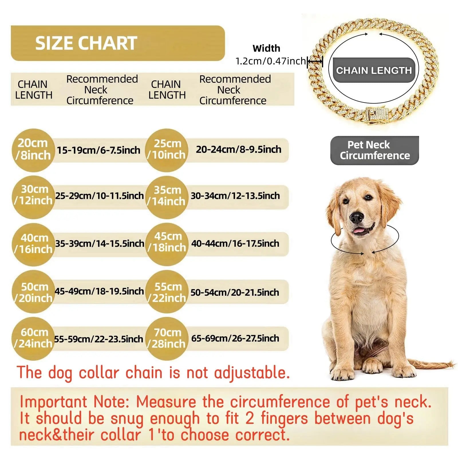 Rhinestone Dog Chain Necklace with Secure Buckle - Stylish Pet Accessory for Small, Medium, and Large Dogs