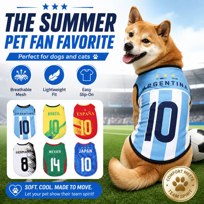 Pet Soccer Jersey Vest for Dogs and Cats - Lightweight, Breathable Summer Apparel for Small to Medium Pets
