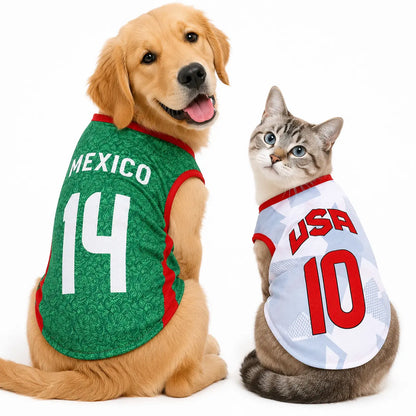 Pet Soccer Jersey Vest for Dogs and Cats - Lightweight, Breathable Summer Apparel for Small to Medium Pets