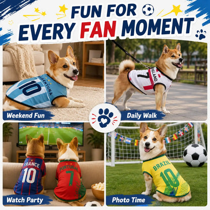 Pet Soccer Jersey Vest for Dogs and Cats - Lightweight, Breathable Summer Apparel for Small to Medium Pets