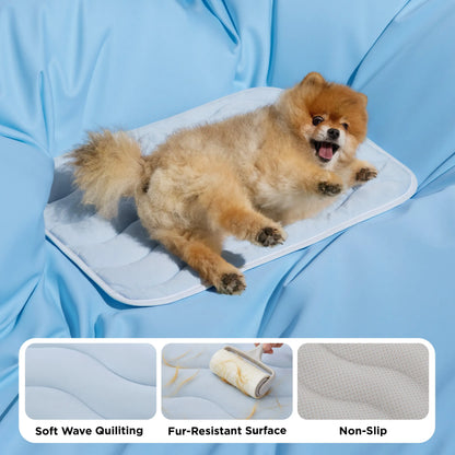 Bedsure Premium Cooling Mat for Dogs – Q-MAX>0.4 Washable Non-Slip Summer Crate Bed for Large Breeds, No Gel or Electricity Required