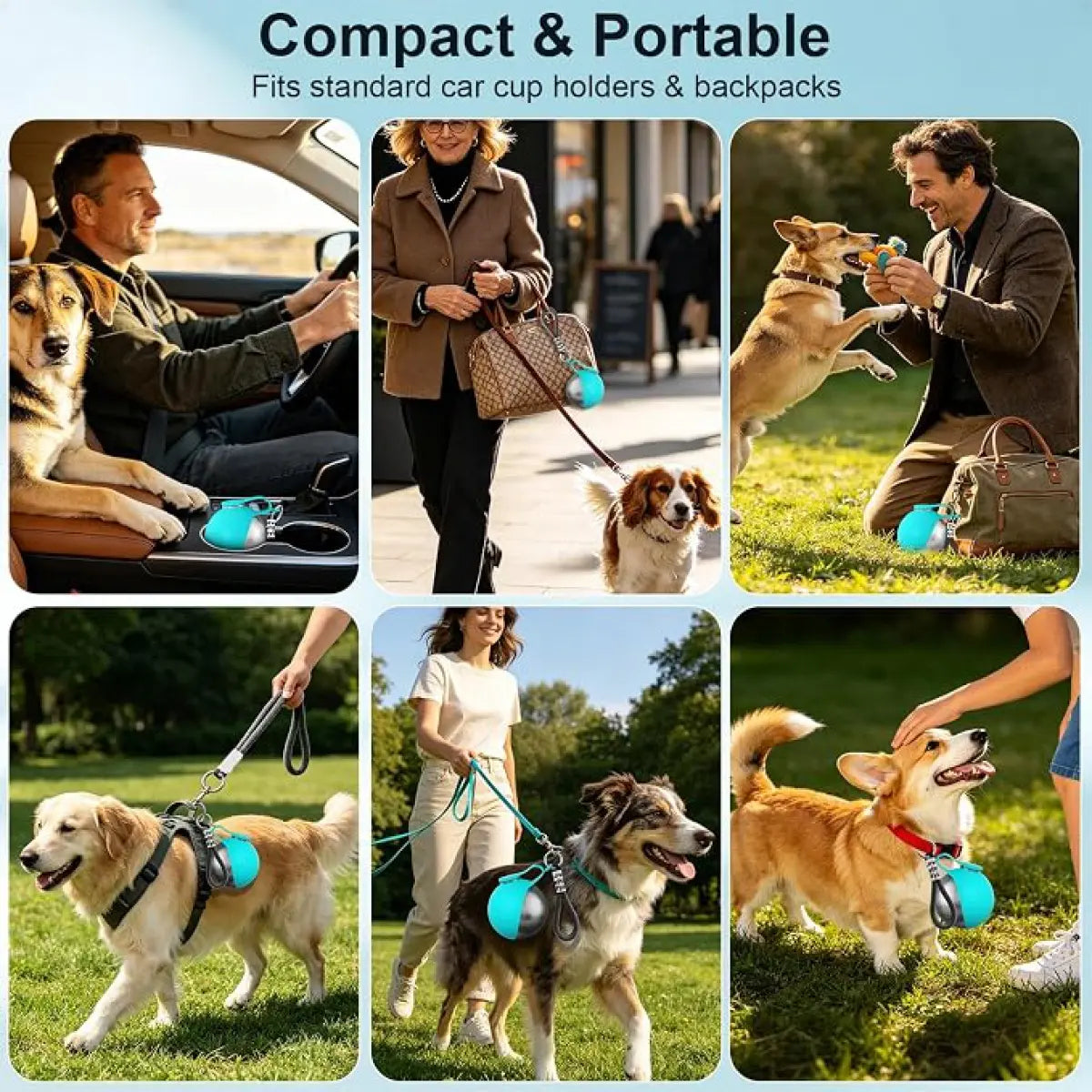 Portable 2-In-1 Dog Water Bottle with Stainless Steel Dispenser and Silicone Bowl - 10oz Leak-Proof Design for Travel, Hiking, and Walking