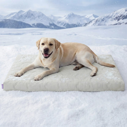 Bedsure Premium Cooling Mat for Dogs – Q-MAX>0.4 Washable Non-Slip Summer Crate Bed for Large Breeds, No Gel or Electricity Required
