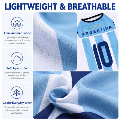 Pet Soccer Jersey Vest for Dogs and Cats - Lightweight, Breathable Summer Apparel for Small to Medium Pets